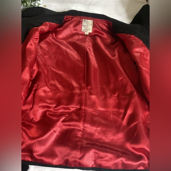 Tulle Anthropologie Small Black Jacket Womens Chic Demure Fitted Blazer Fall Red - Picture 8 of 16